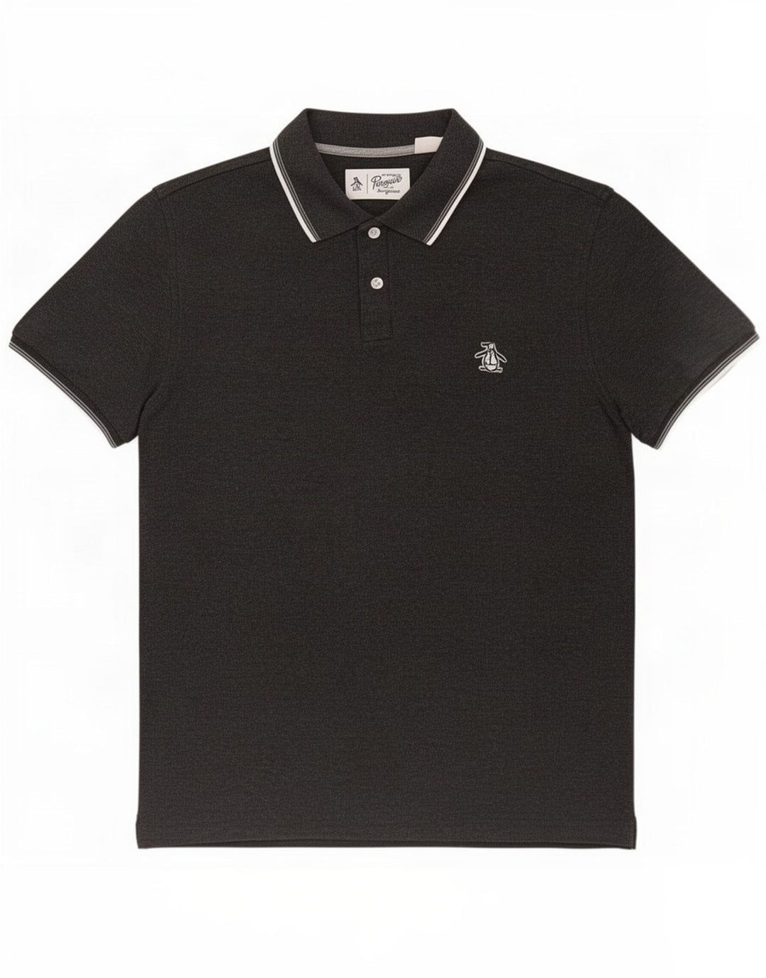 Camisa polo masculina Penguin algodão cinza médio