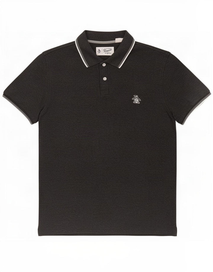 Camisa polo masculina Penguin algodão cinza médio