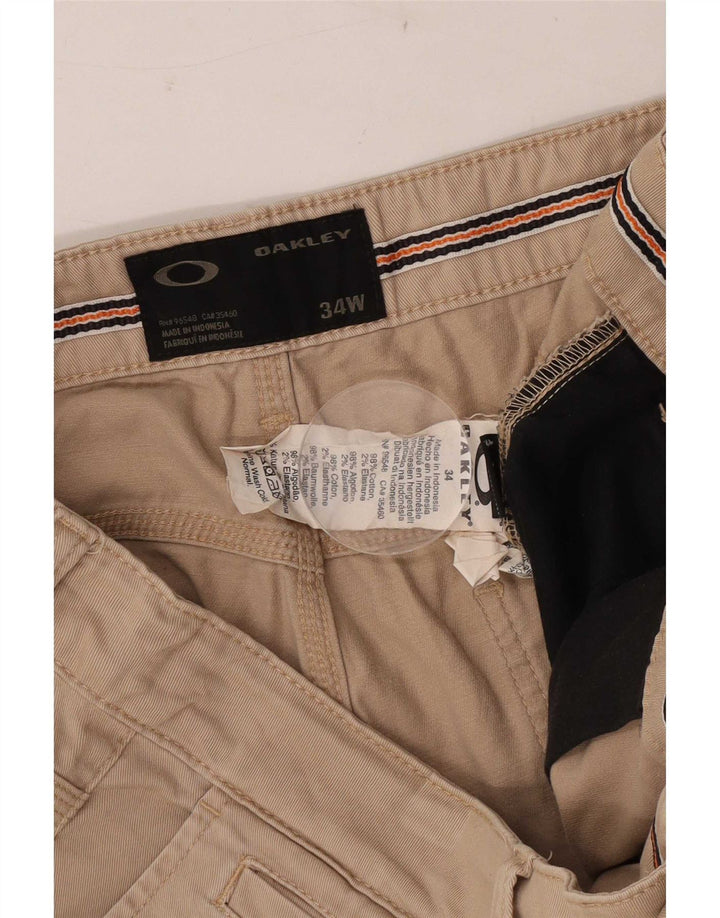 Oakley Mens Chino Shorts W34 Grande Algodão Bege