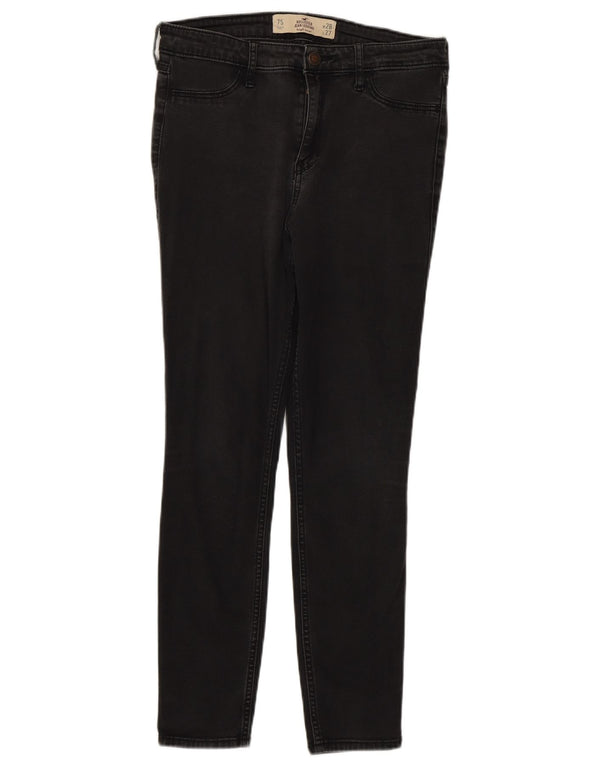 HOLLISTER Legging feminina cintura alta jeans US 7 médio W28 L27 algodão preto