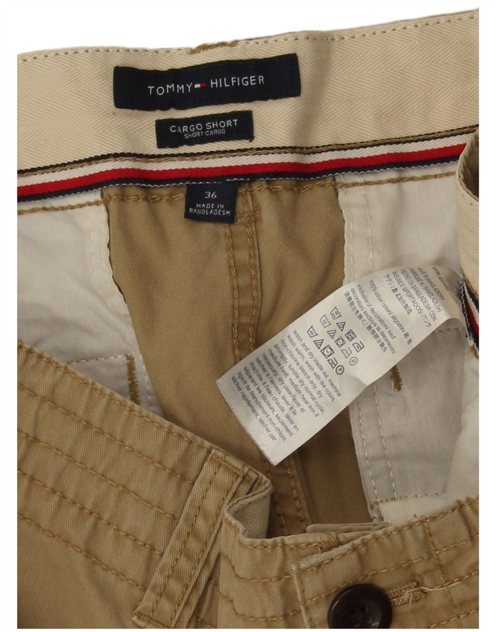 Shorts cargo masculino Tommy Hilfiger W36 grande algodão bege