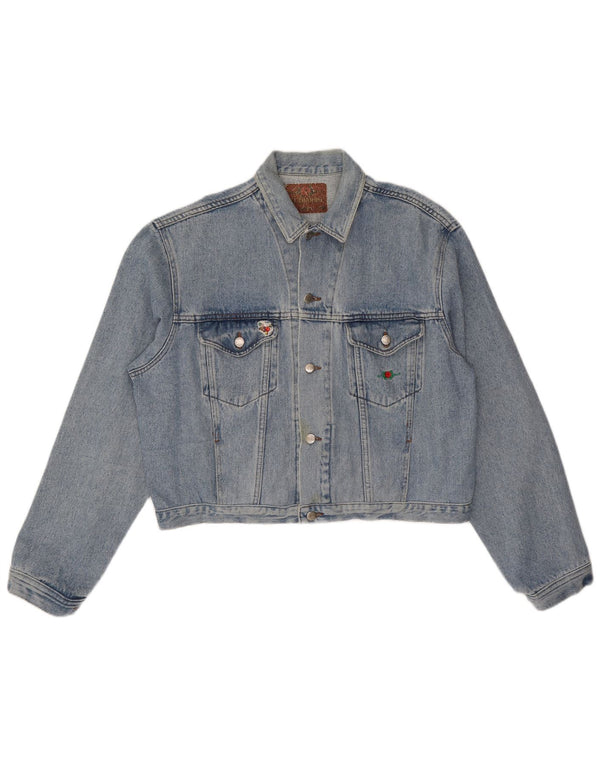 Jaqueta jeans feminina El Charro de grandes dimensões Reino Unido 18 XL azul algodão