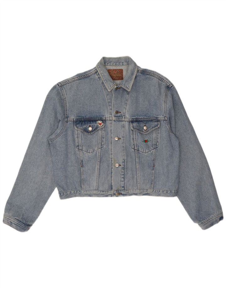 Jaqueta jeans feminina El Charro de grandes dimensões Reino Unido 18 XL azul algodão