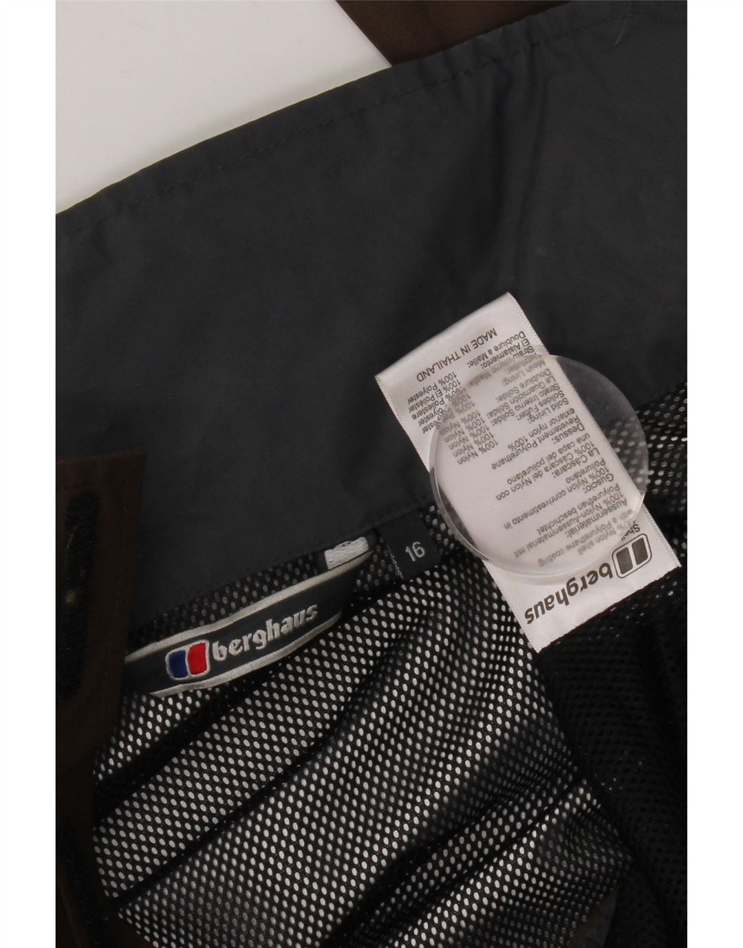 Jaqueta de chuva feminina com capuz Berghaus Reino Unido 16 grande marrom nylon