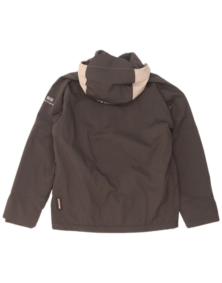 Jaqueta corta-vento masculina Murphy & Nye com ajuste solto gráfico Reino Unido 36 pequena preta