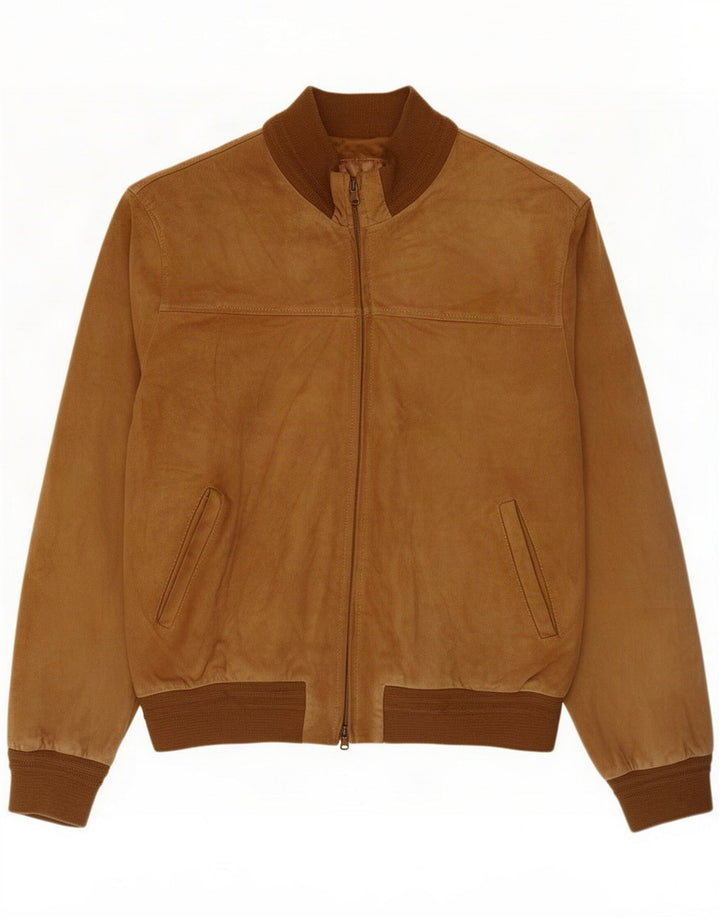 Jaqueta bomber de camurça masculina Dallas IT 52 XL bege Colourblock