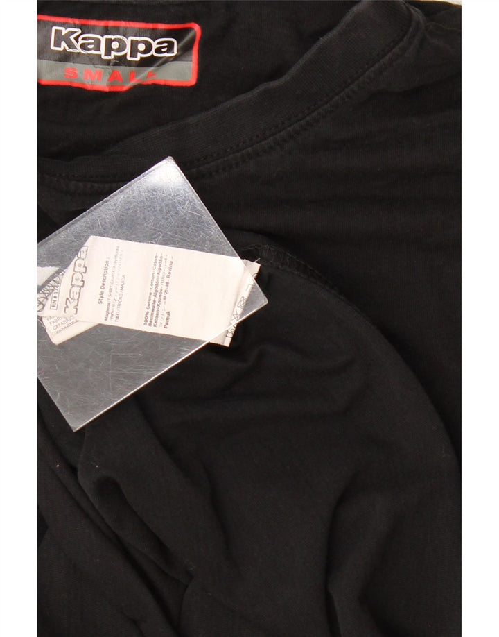 Camiseta gráfica masculina Kappa Top pequeno algodão preto