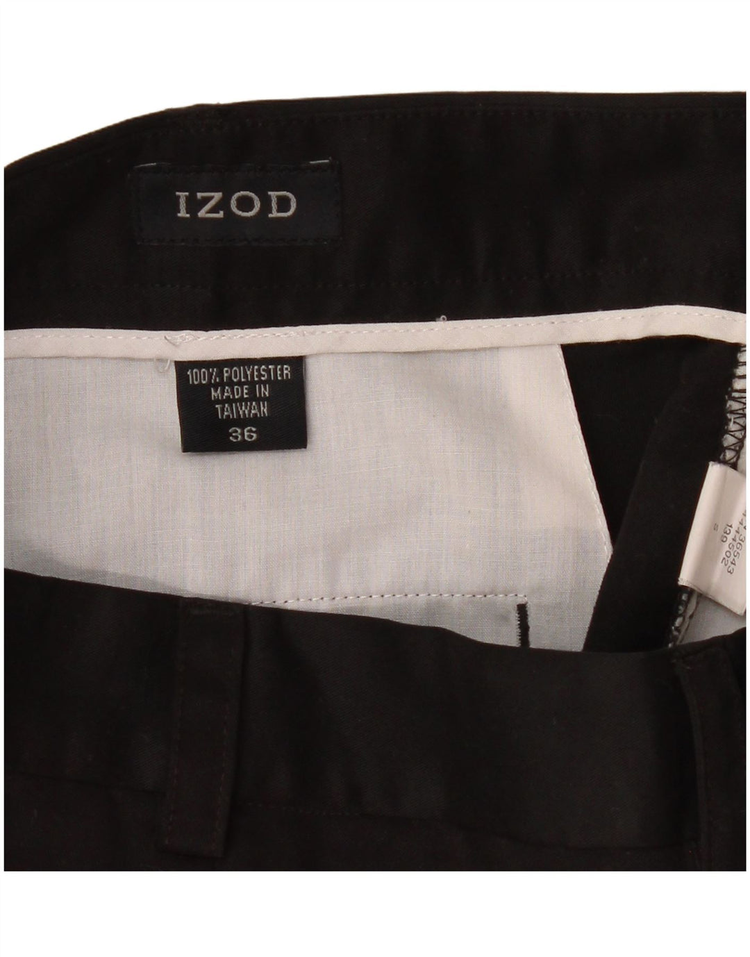 Izod Mens Pegged Chino Shorts W36 Grande Poliéster Preto