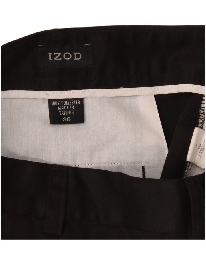 Izod Mens Pegged Chino Shorts W36 Grande Poliéster Preto