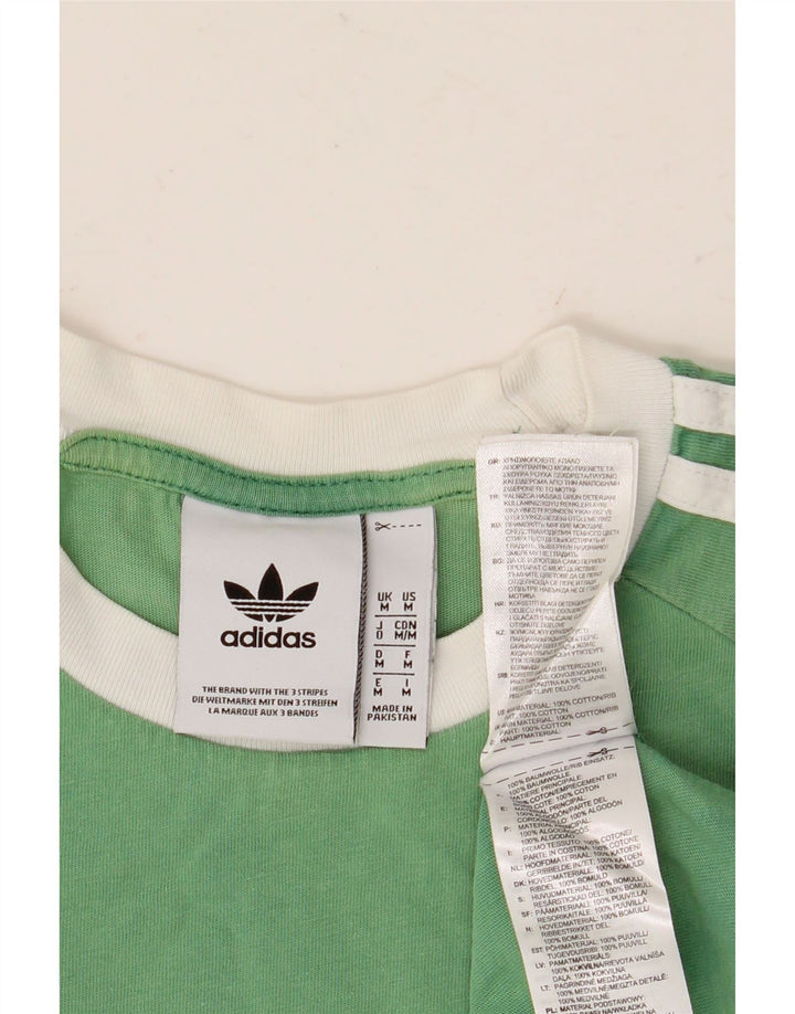 ADIDAS Mens Camiseta Top Médio Algodão Verde
