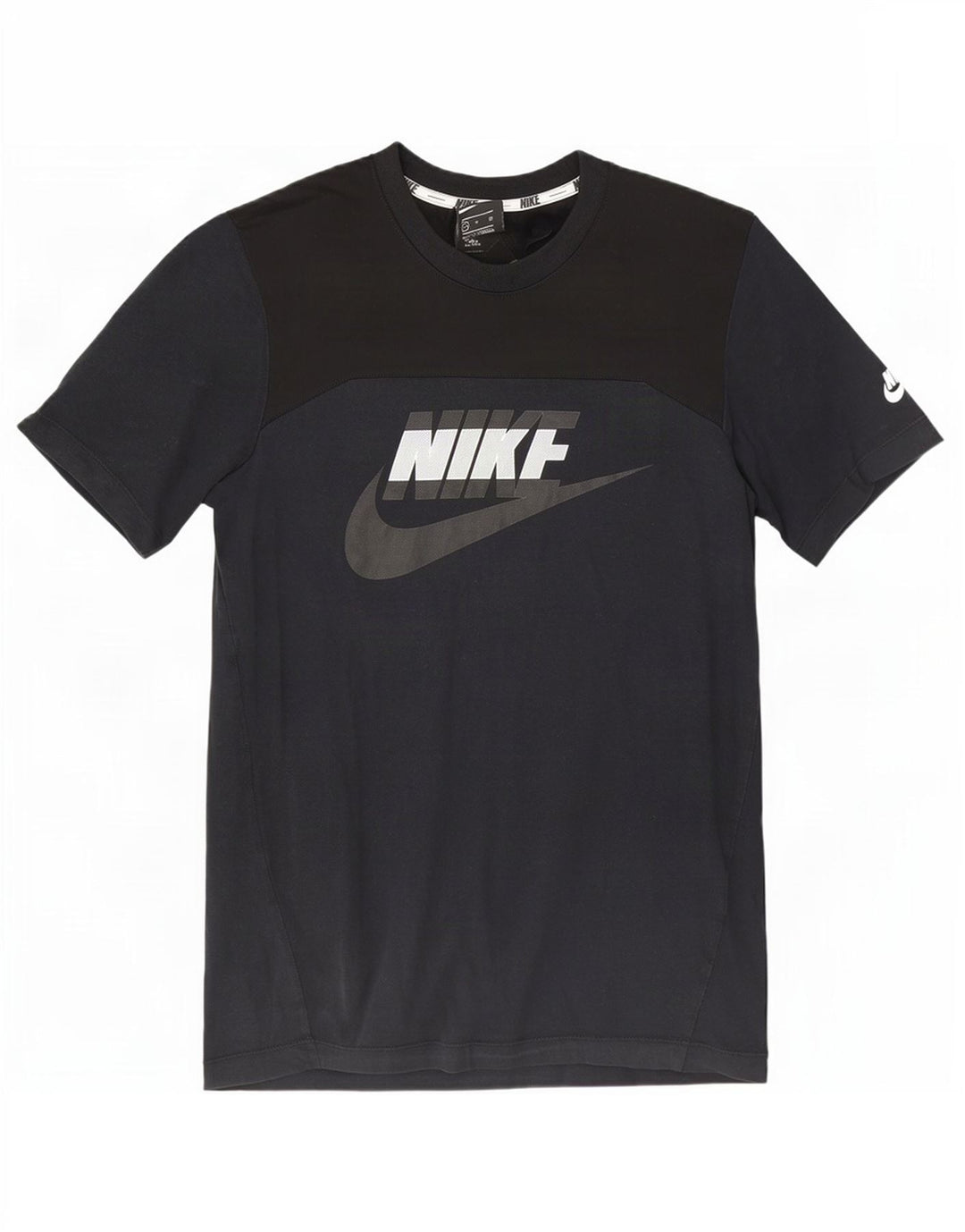 Camiseta Nike masculina gráfica top pequeno algodão preto