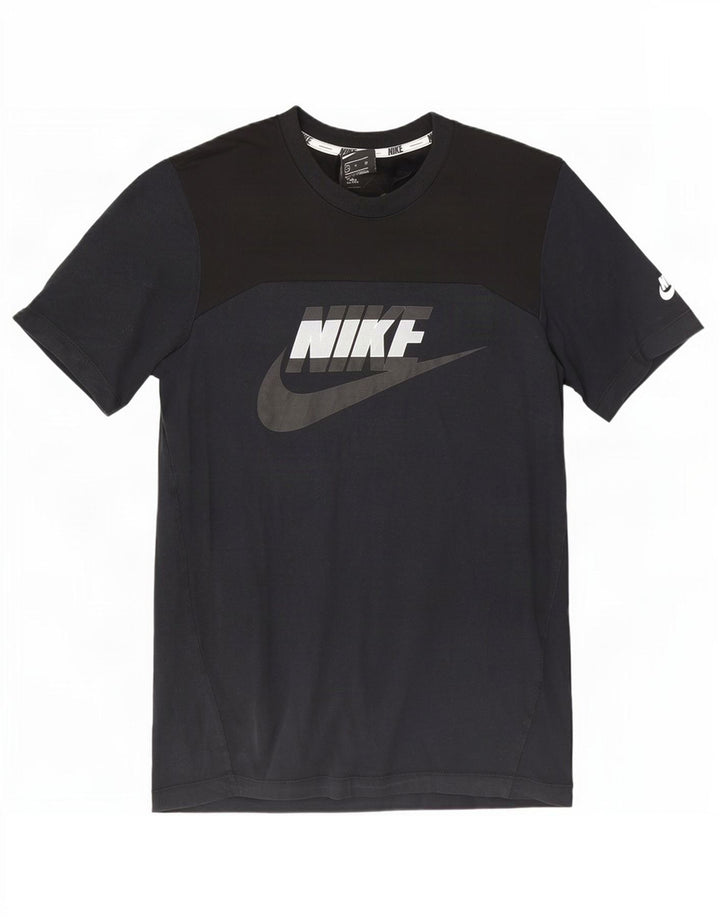 Camiseta Nike masculina gráfica top pequeno algodão preto