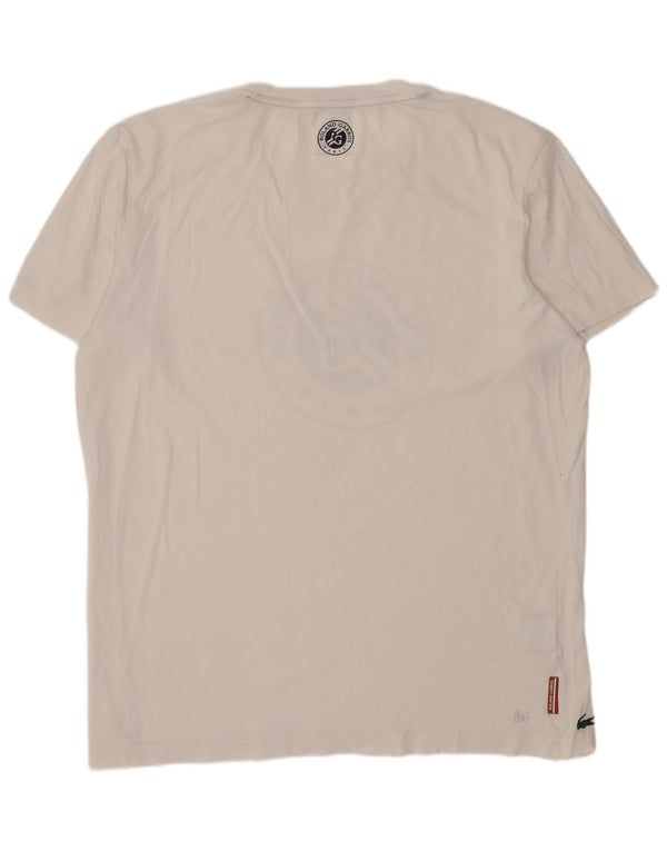 Camiseta gráfica masculina Lacoste tamanho superior 6 XL branco