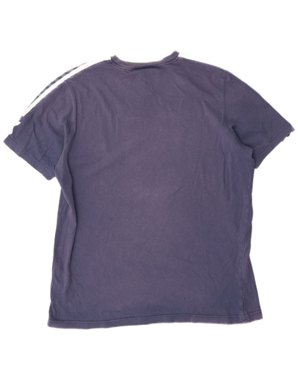 Adidas Mens Graphic T-Shirt Top Médio Algodão Azul