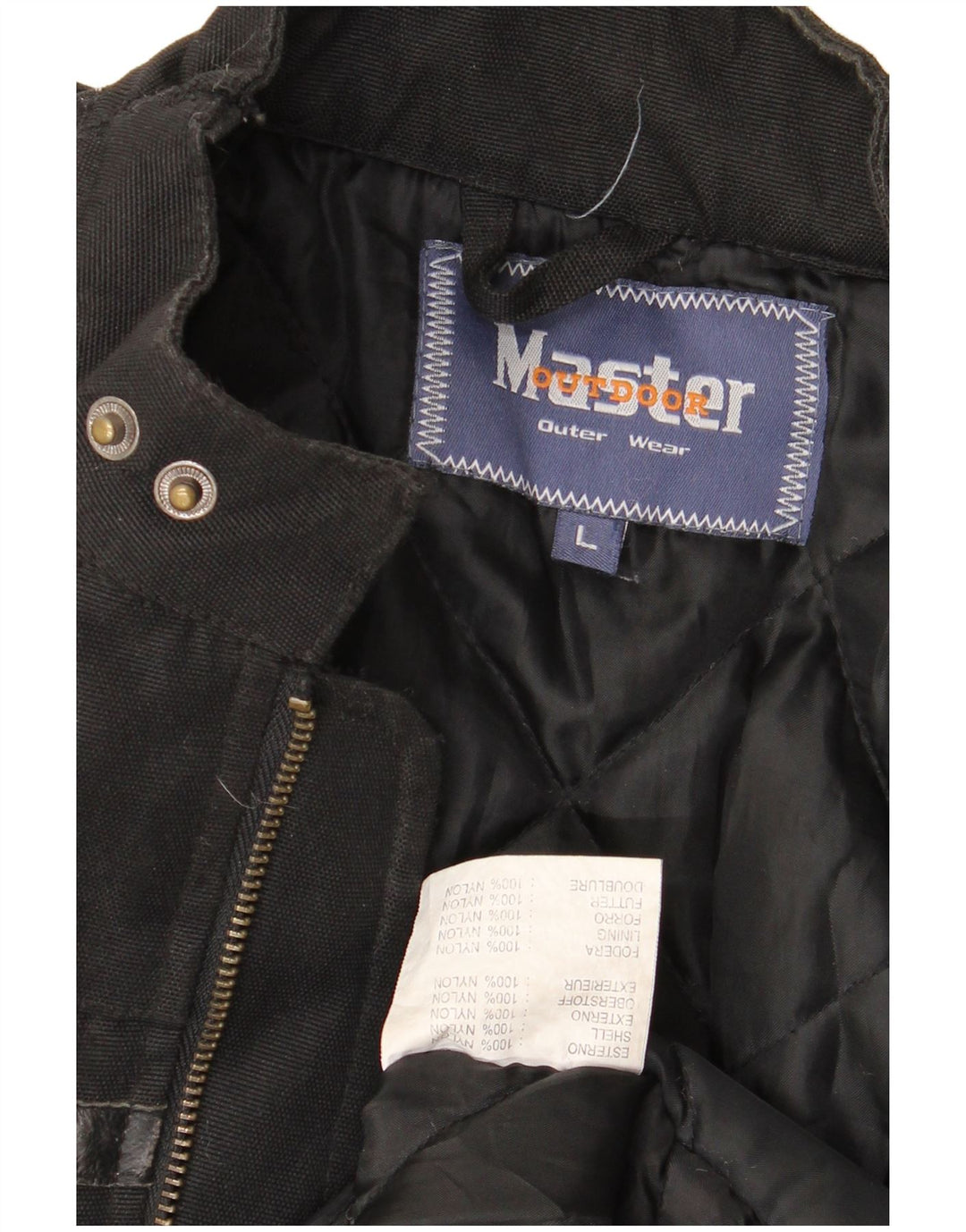Jaqueta masculina Master Graphic Biker UK 40 grande nylon preto