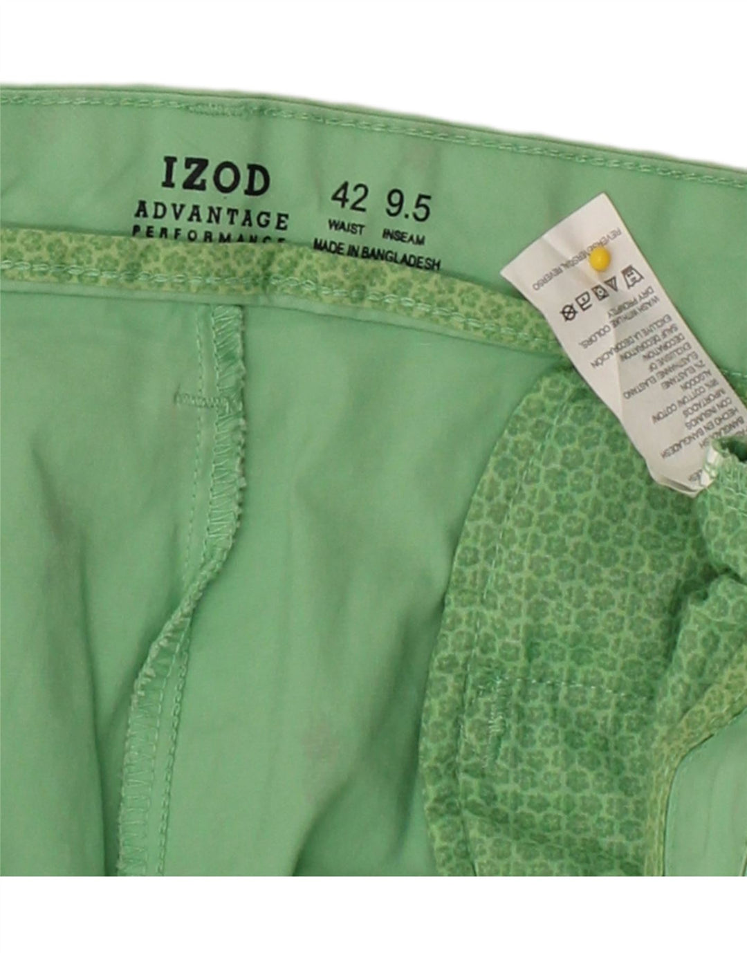 IZOD Mens Chino Shorts W42 2XL Green Spotted Cotton Vintage Izod and Second-Hand Izod from Messina Hembry 