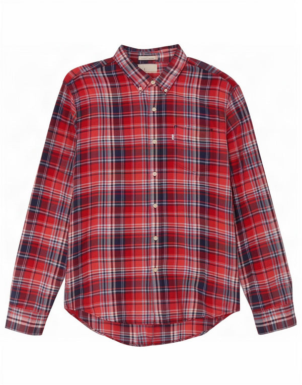 Camisa masculina de flanela Slim Fit Levi's XL de algodão xadrez vermelho