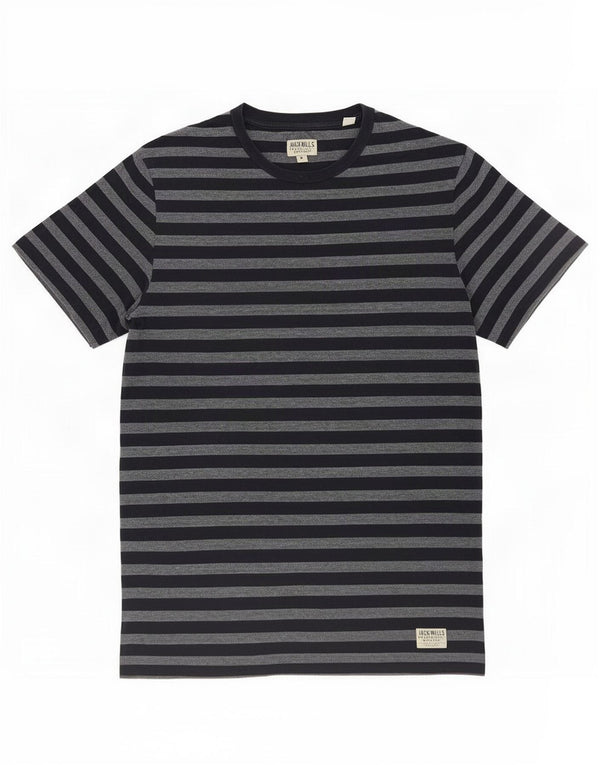 Camiseta masculina Jack Wills Top médio algodão listrado azul marinho
