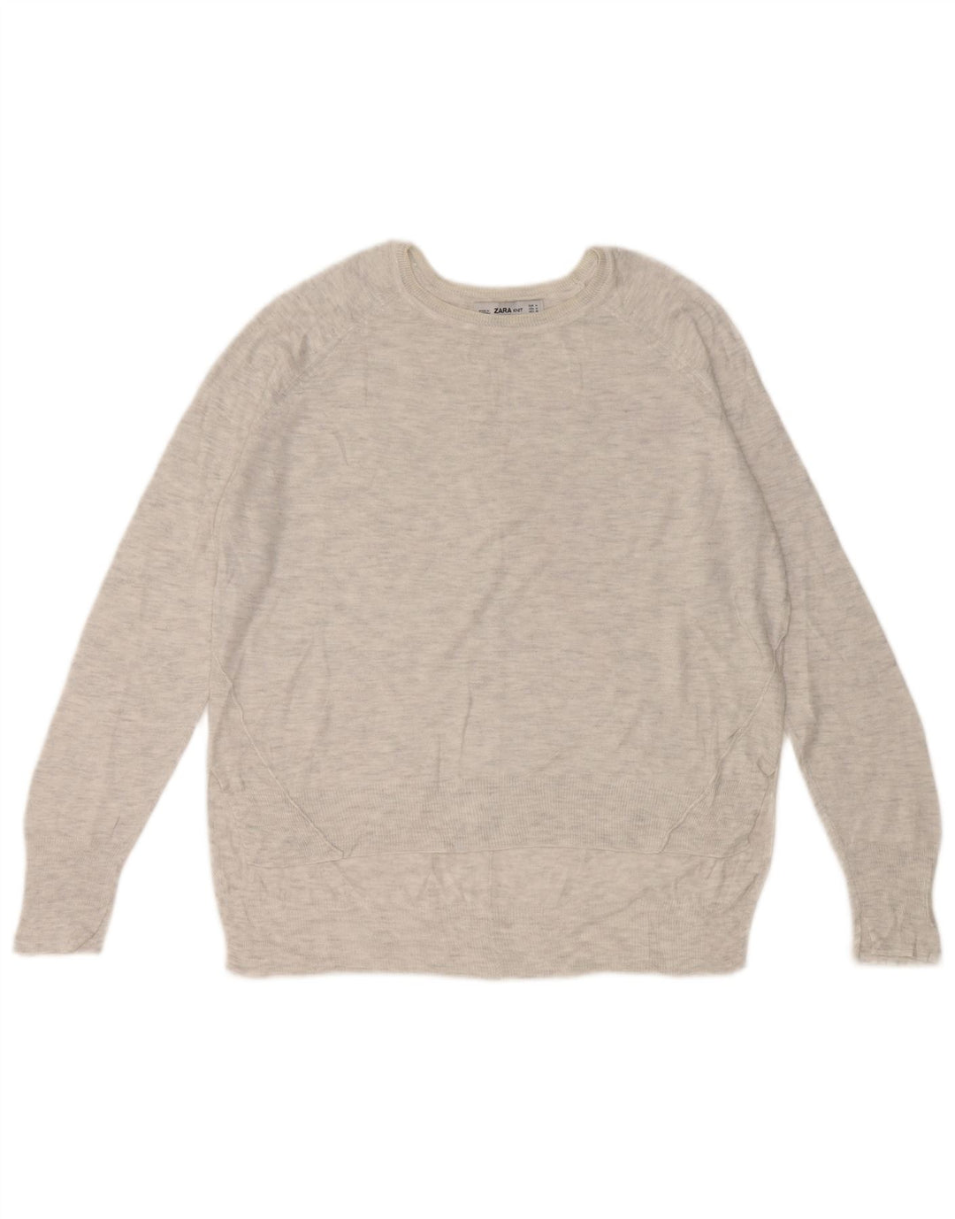 Suéter feminino Zara com gola canoa UK 14 cinza médio
