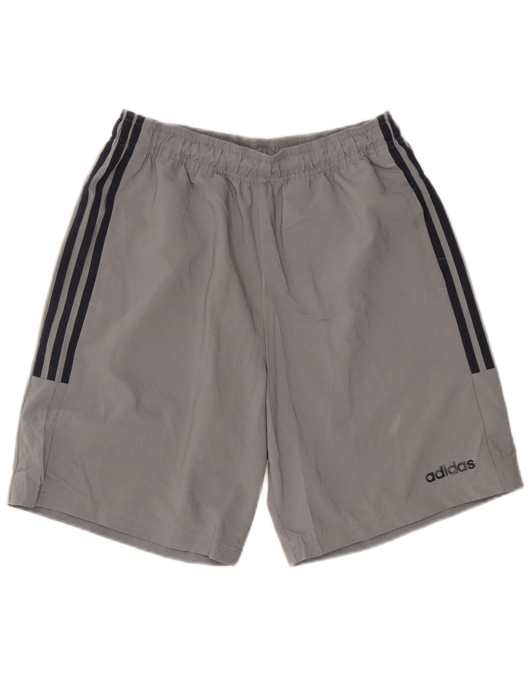 Shorts esportivos masculinos Adidas poliéster cinza médio