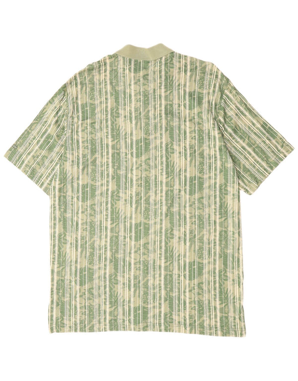 Camisa polo masculina IZOD grande algodão floral verde