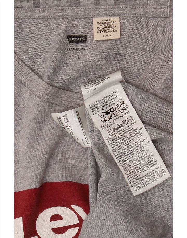 Levi's Camiseta gráfica masculina top pequeno algodão cinza