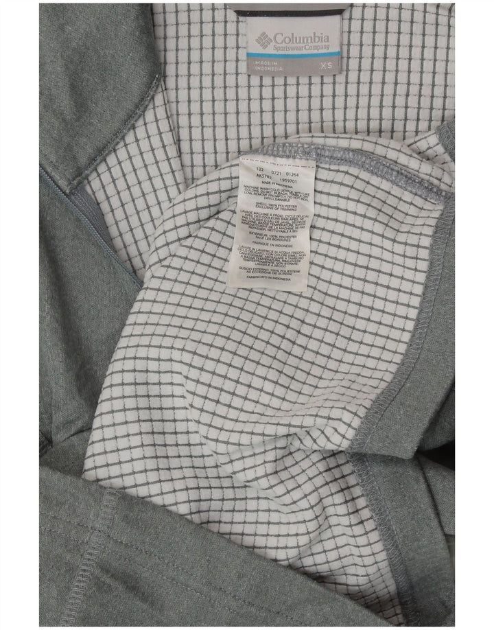 COLUMBIA Mens Omni-Wick Zip Neck Pulôver Treino Top XS Poliéster Cinza