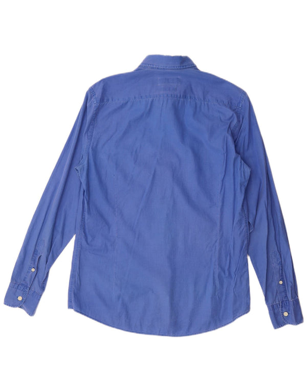 Camisa masculina Massimo Dutti azul médio