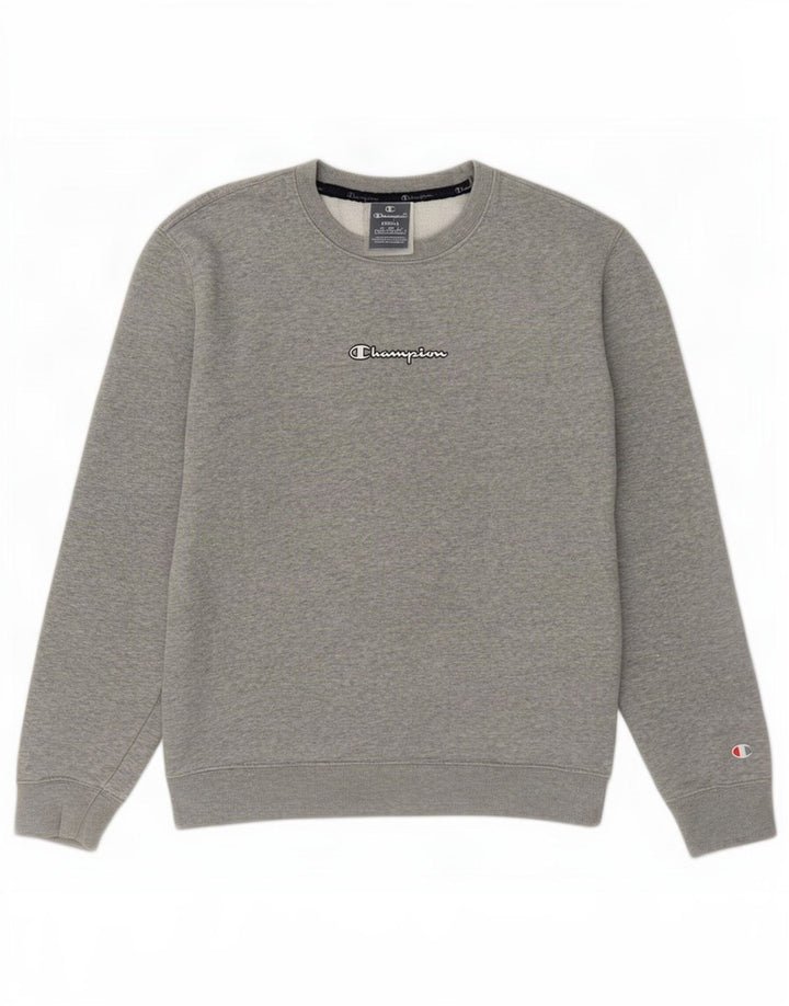 Champion moletom masculino jumper pequeno algodão manchado cinza