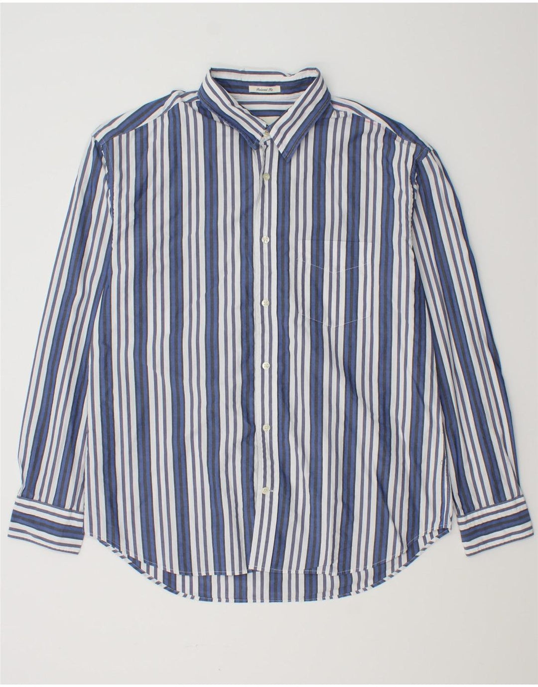 Camisa masculina Gant com ajuste relaxado tamanho 39/40 algodão listrado azul médio
