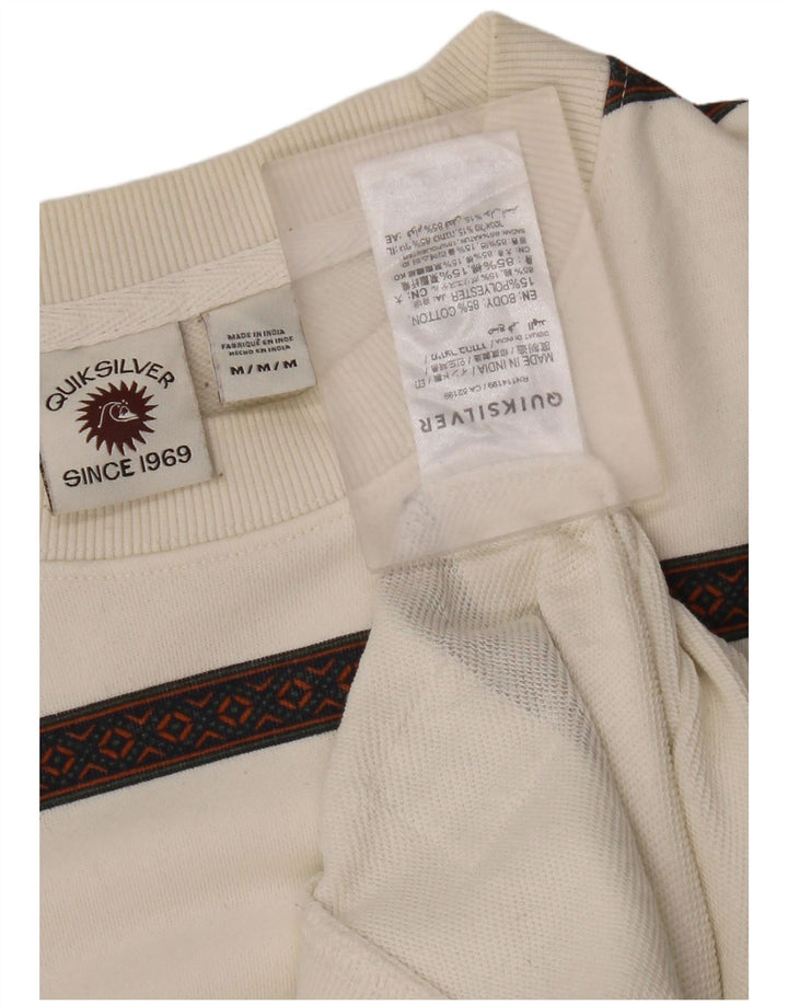 Quiksilver moletom masculino jumper médio algodão listrado branco