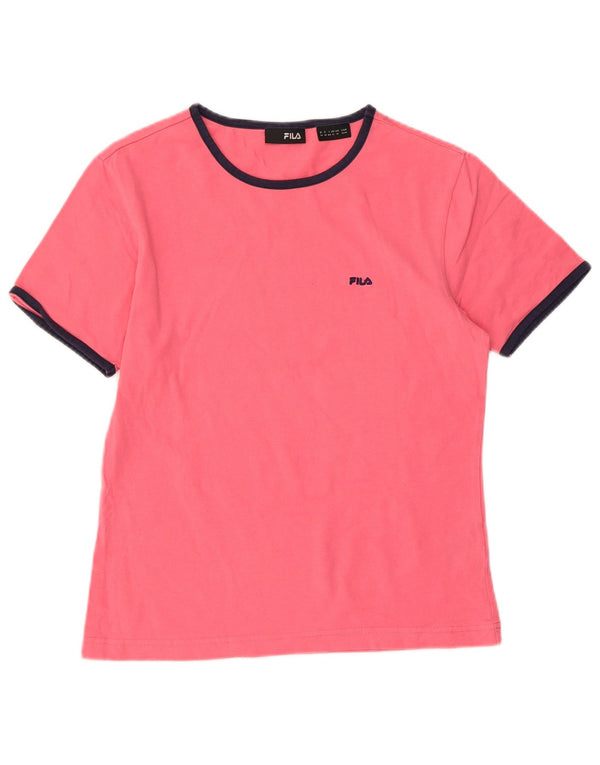 Camiseta feminina FILA UK 12 algodão rosa médio