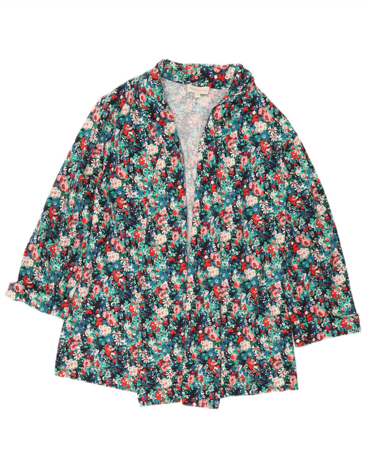 Jaqueta blazer aberta feminina MONSOON Reino Unido 14 médio floral multicolorido