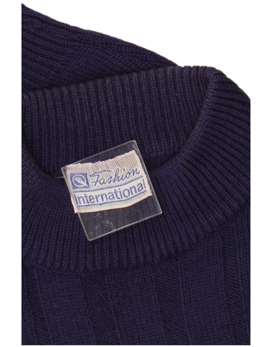 Suéter vintage masculino com gola redonda UE 52 grande lã roxa