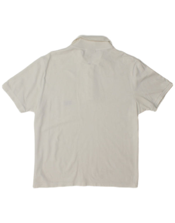 Camisa polo masculina Think Pink pequena branca