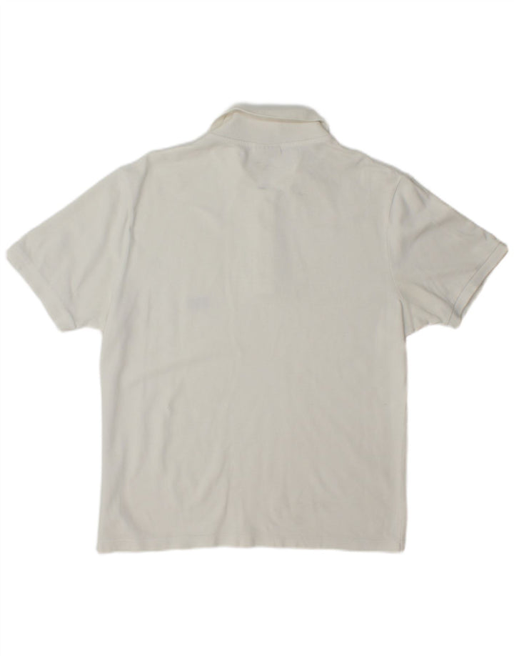 Camisa polo masculina Think Pink pequena branca