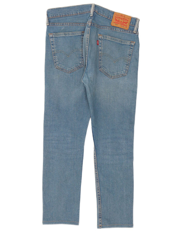 Calça jeans masculina Levi's 519 Skinny Hi-Ball cortada W32 L26 algodão azul