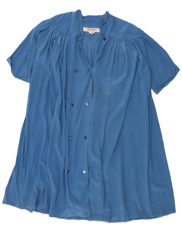 Vestido camisa feminino oversized de manga curta MAX MARA Reino Unido 12 azul médio