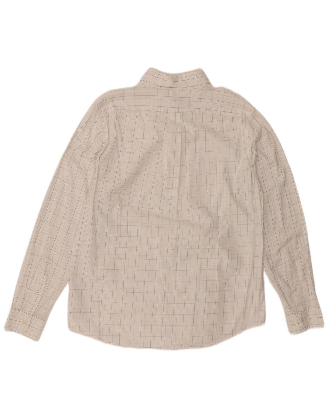 Camisa masculina BENETTON XL algodão xadrez branco