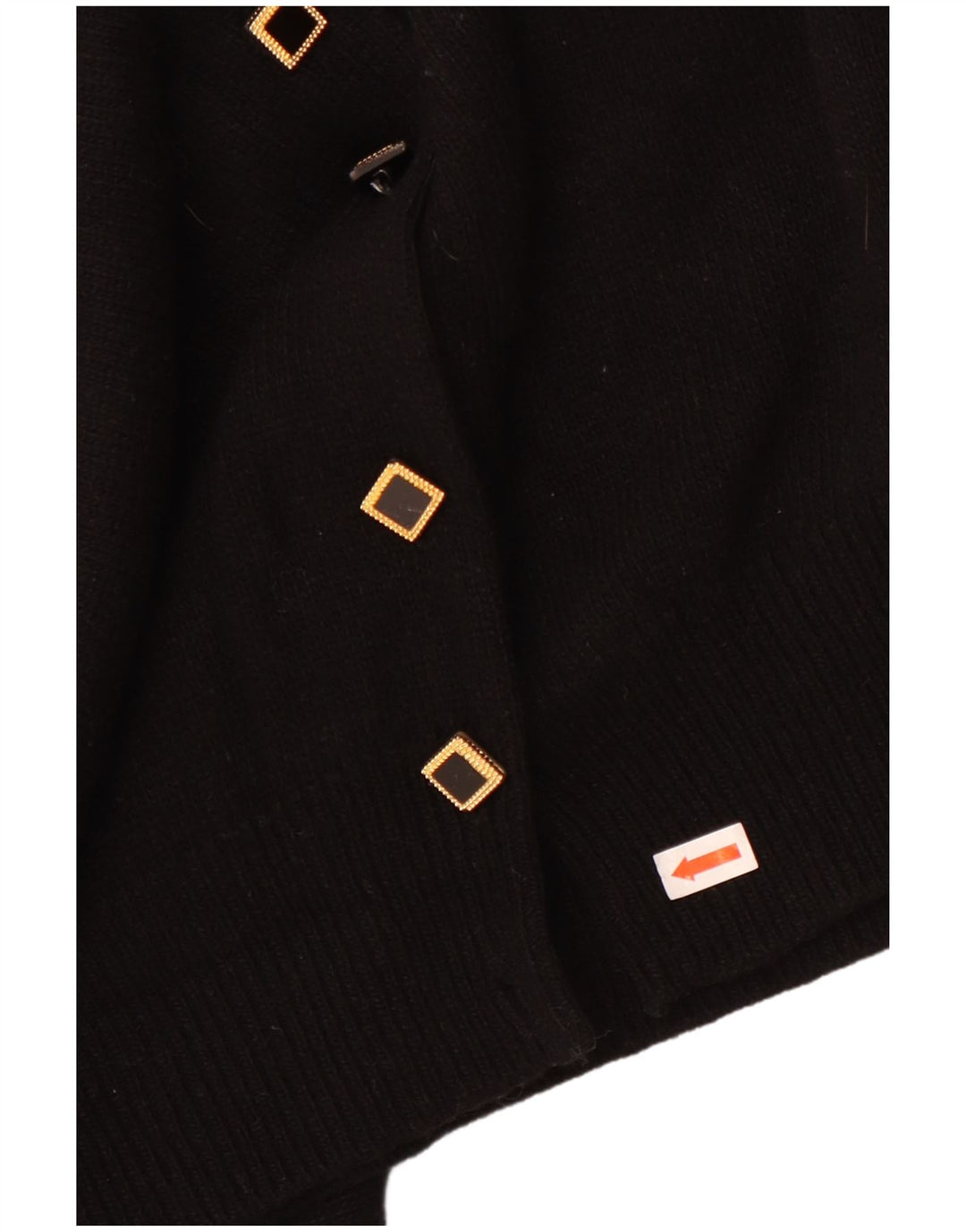 Suéter Cardigan Feminino Vintage Reino Unido 16 Grande Preto