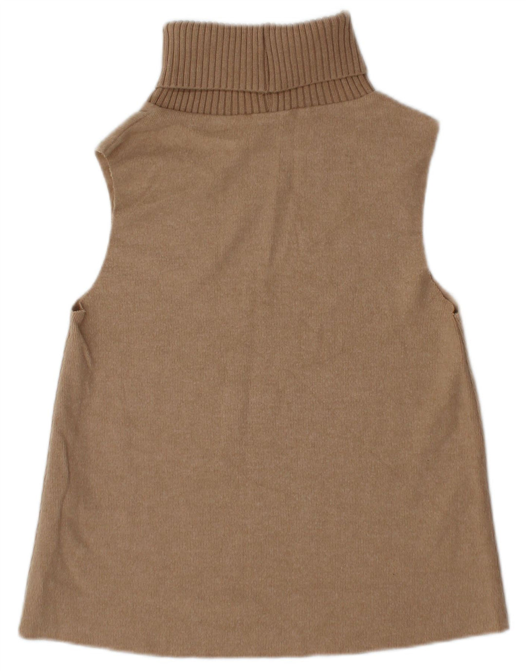 Zara Womens Vest Tank Top UK 10 Pequeno Algodão Marrom