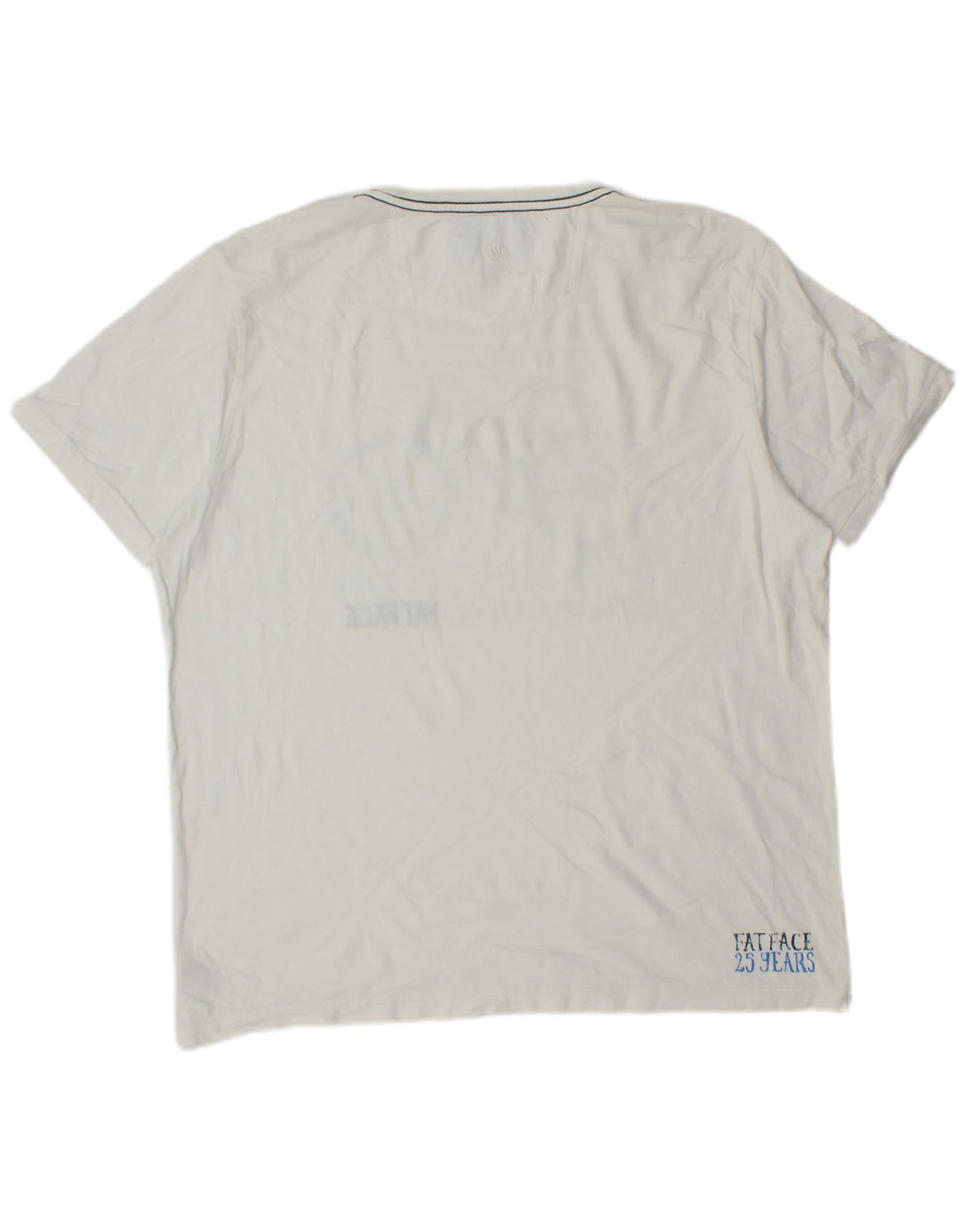 Camiseta gráfica masculina Fat Face Top grande de algodão branco