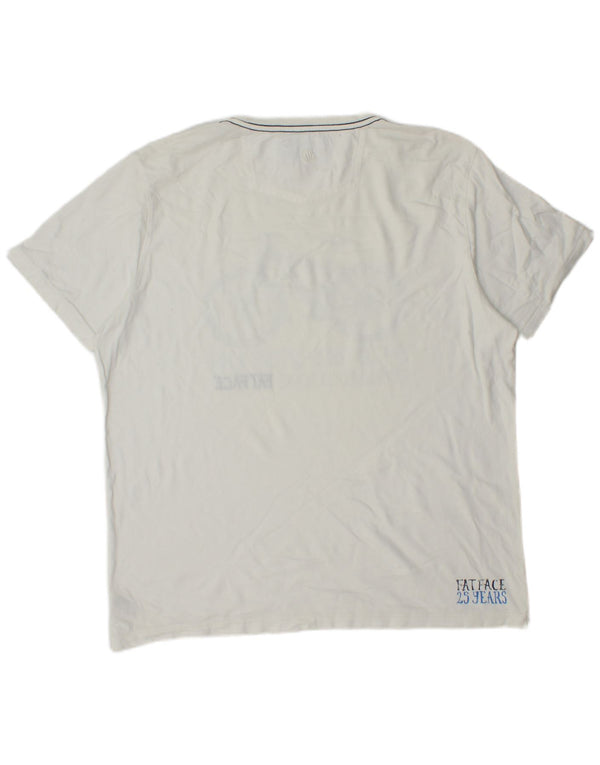 Camiseta gráfica masculina Fat Face Top grande de algodão branco
