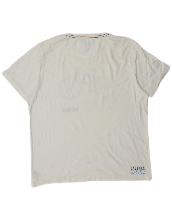 Camiseta gráfica masculina Fat Face Top grande de algodão branco
