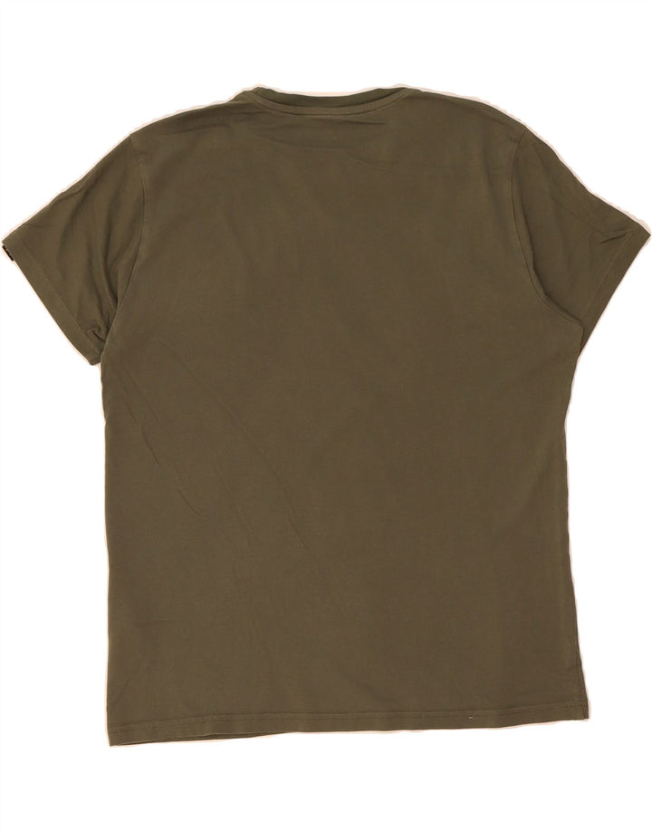 ALPHA INDUSTRIES Mens T-Shirt Top Large Khaki Cotton Vintage Alpha Industries and Second-Hand Alpha Industries from Messina Hembry 