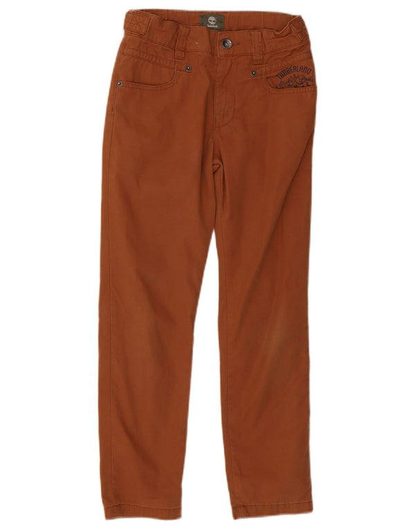 Calças casuais retas Timberland Boys 9-10 anos W24 L23 algodão marrom