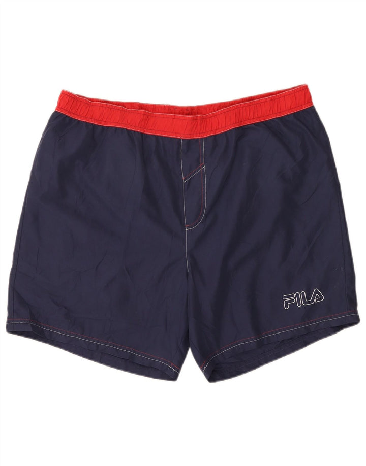 Shorts de natação masculino Fila XL azul marinho poliéster