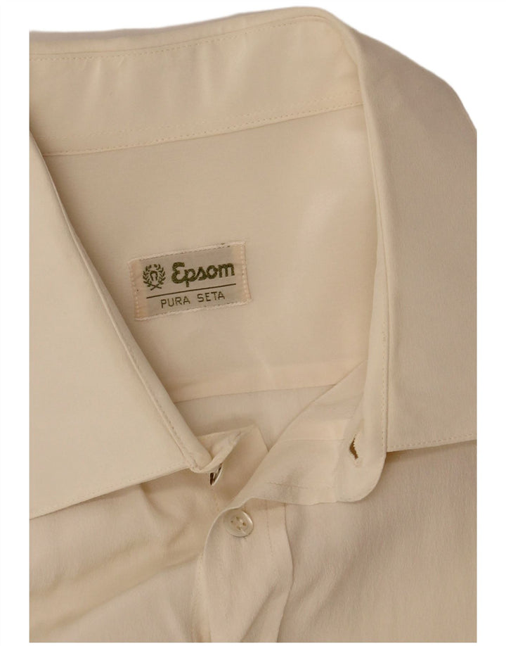 Camisa Epsom Masculina Média Off White Seda