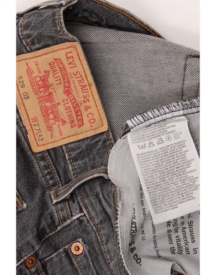 Jeans feminino Levi's 529 Curvy Bootcut W27 L32 algodão cinza