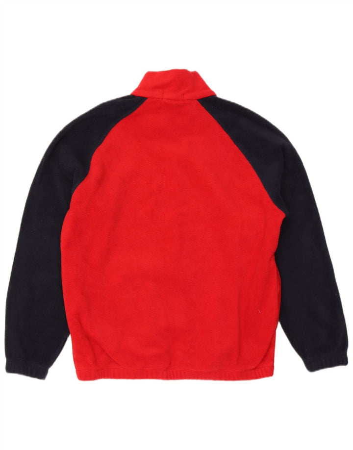 Suéter de lã masculino NAUTICA com zíper e gola média em bloco vermelho